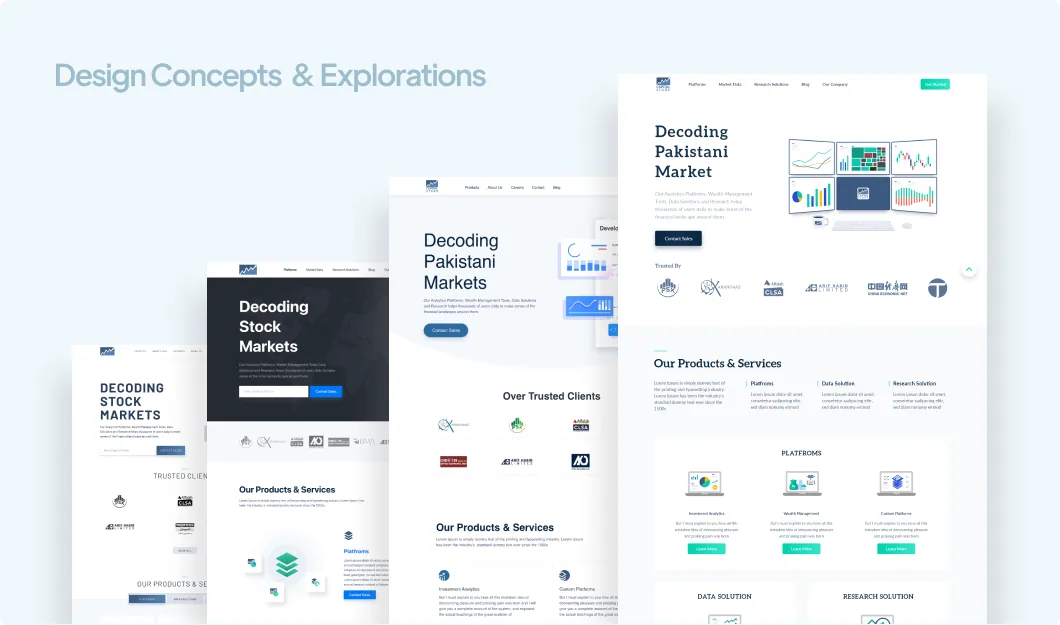 Website design concepts explored for CapitalStake