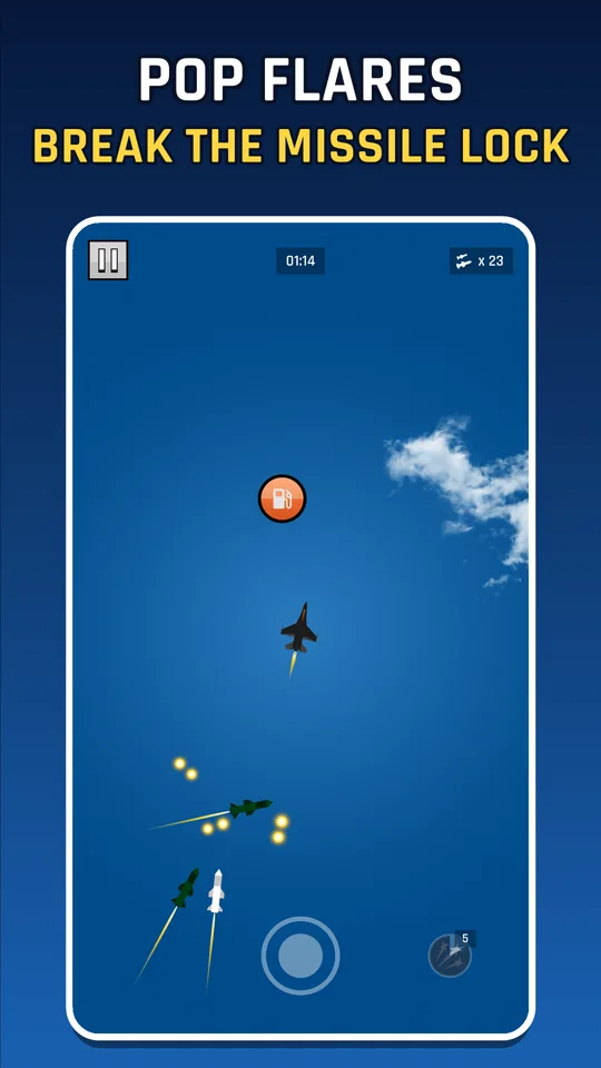 Pop flares to break the missile lock
