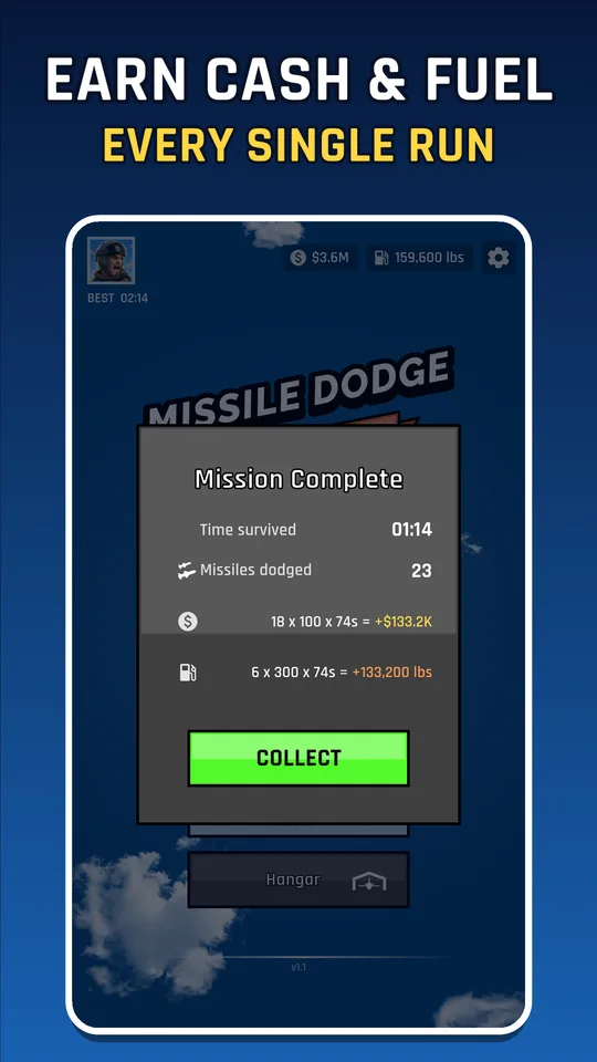 Mission results: earn cash and fuel every run
